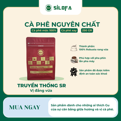 Gu Truyền Thống SR - Cà phê nguyên chất, vị đắng vừa - Cà phê xay - Gói 250gr
