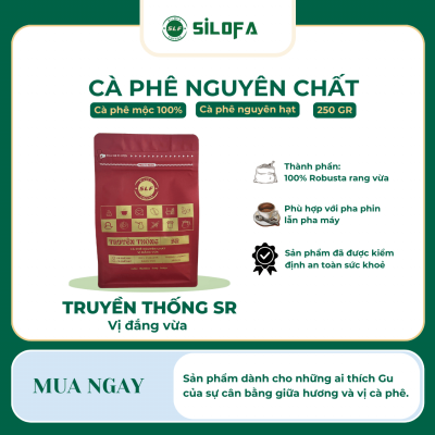 Gu Truyền Thống SR - Cà phê nguyên chất, vị đắng vừa - Cà phê hạt - Gói 250gr