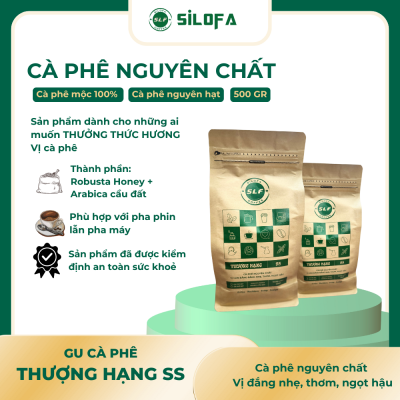 Gu Thượng Hạng SS - Cà phê nguyên chất, vị cân bằng đắng nhẹ, thơm, ngọt hậu - Cà phê hạt - Gói 500gr