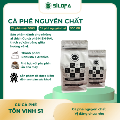 Gu Tôn Vinh S1 - Cà phê nguyên chất, vị đắng chua nhẹ - Cà phê hạt - 500gr