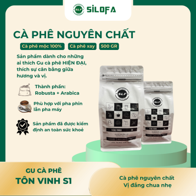 Gu Tôn Vinh S1 - Cà phê nguyên chất, vị đắng chua nhẹ - Cà phê xay - Gói 500gr