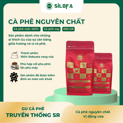Gu Truyền Thống SR - Cà phê nguyên chất, vị đắng vừa - Cà phê xay - Gói 500gr