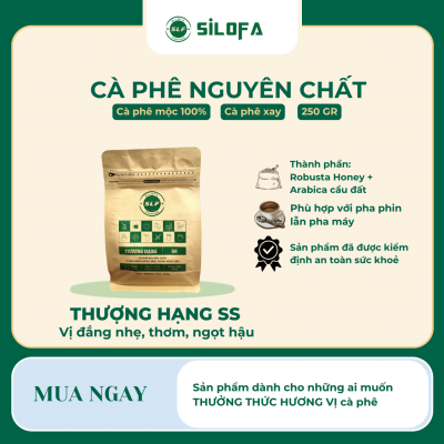 Gu Thượng Hạng SS - Cà phê nguyên chất, vị cân bằng đắng nhẹ, thơm, ngọt hậu - Cà phê xay - Gói 250gr