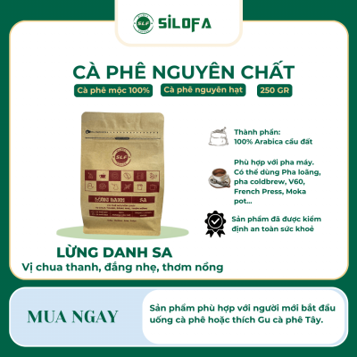 Gu Lừng Danh SA - Cà phê nguyên chất, vị chua thanh, đắng nhẹ, thơm nồng - Cà phê hạt - Gói 250gr